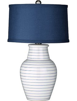 Modern Pinstripes Coastal Table Lamp - Nautical Luxuries