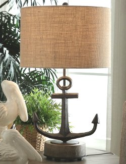 Rustic Anchor Table Lamp - Nautical Luxuries