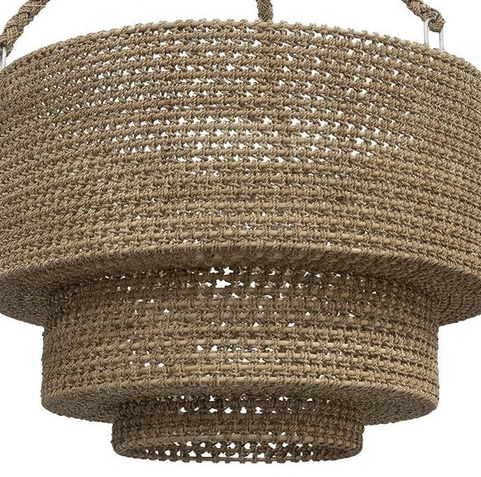 Rope Wrap Triple Drum Pendant - Nautical Luxuries