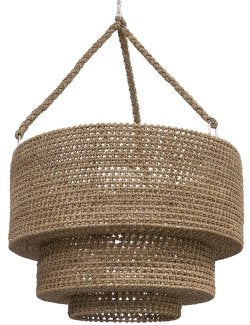 Rope Wrap Triple Drum Pendant - Nautical Luxuries