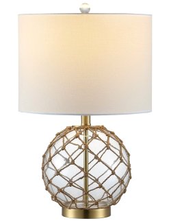 Knotted Net Glass Table Lamp Set - Nautical Luxuries