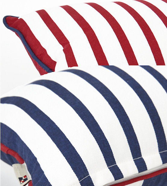 Euro Coastal Nautical Stripes Lumbar Pillow Set - Nautical Luxuries