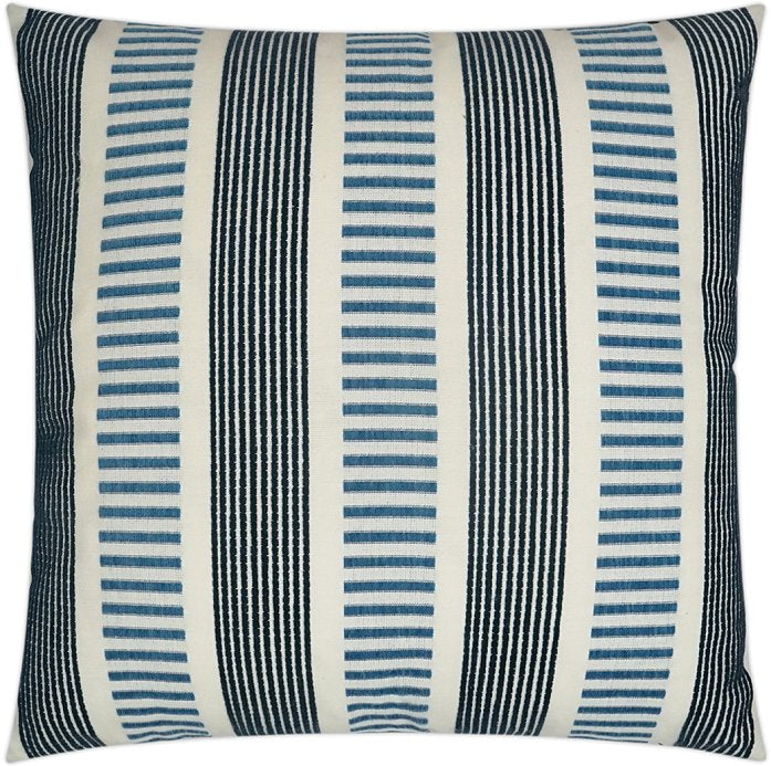 Contempo Neutrals Outdoor Pillows/Compound Stripes Indigo - Nautical Luxuries