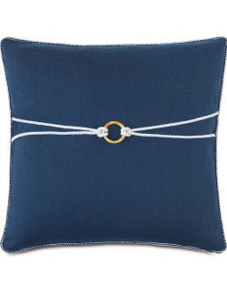 Knotted Bamboo Ring Linen Accent Pillow - Nautical Luxuries