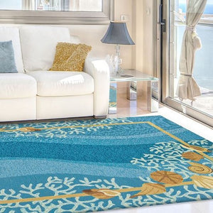 Deepwater Reef Hand-Hooked Indoor/Outdoor Rugs - Nautical Luxuries