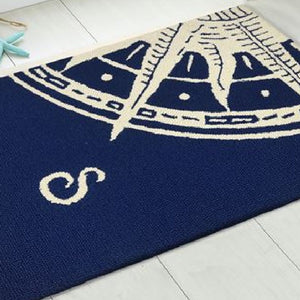 Nautical Compass Hand-Tufted Indoor/Outdoor Mats & Rugs - Nautical Luxuries