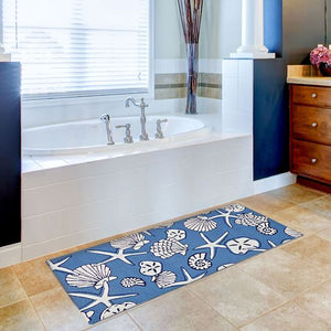 Seashell Spray Hand-Hooked Indoor/Outdoor Rugs - Nautical Luxuries