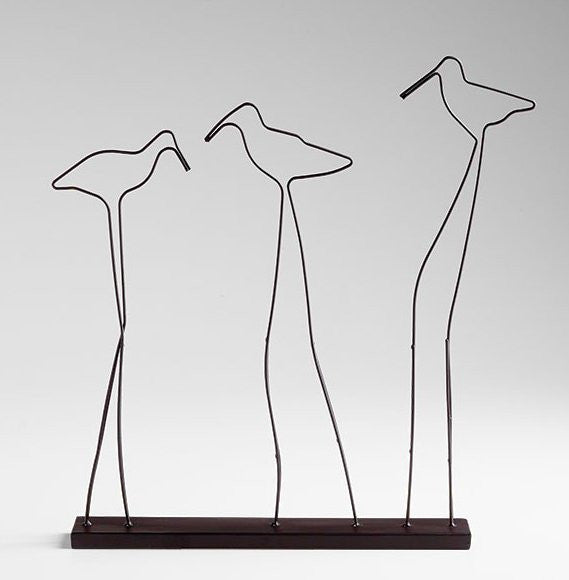 Sandpiper Silhouette Metal Sculpture - Nautical Luxuries