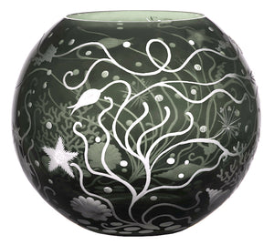 Bohemian Crystal Engraved Atlantis Vase - Nautical Luxuries