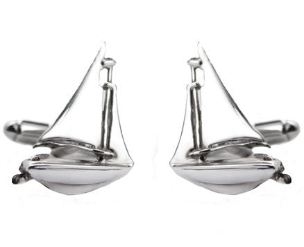 Sterling Silver Sailing Yacht Cufflinks - Nautical Luxuries