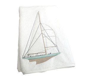 Sailing Yacht Embroidered Towels - Nautical Luxuries