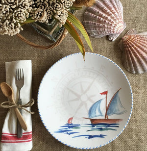 Italian Hand-Painted Ceramics/Barca a Vela - Nautical Luxuries