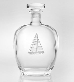 Sailboat Etched Barware Collection - Nautical Luxuries