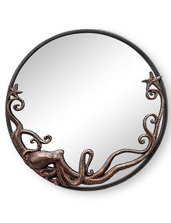 Denizen Of The Deep Coastal Wall Mirror/Round - Nautical Luxuries